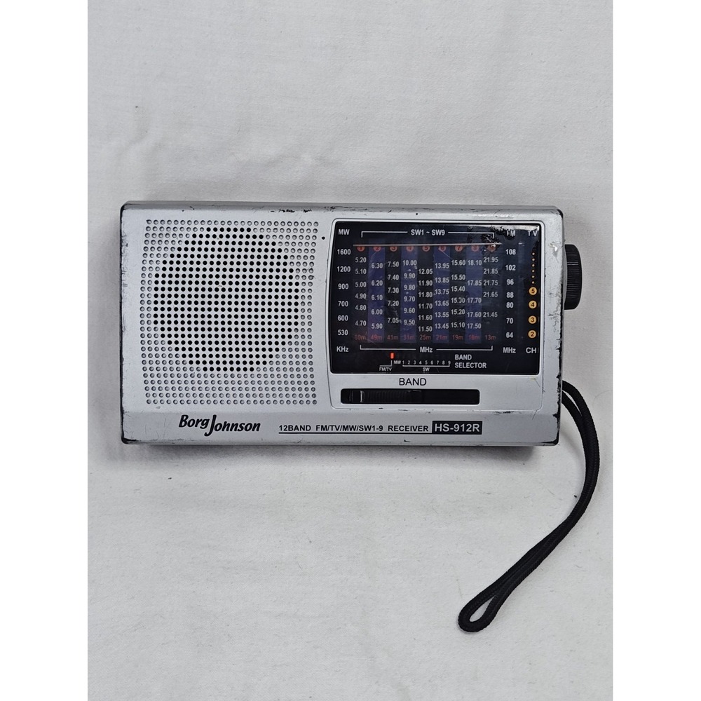 Borg Johnson HS-912R 12 Band Portable Shortwave Radio FM TV MW SW1-SW9 Tested